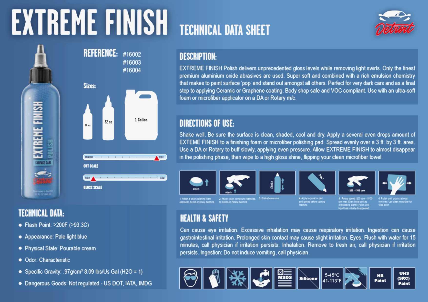 DETROIT EXTREME FINISH HARE GİDERİCİ 946 ML