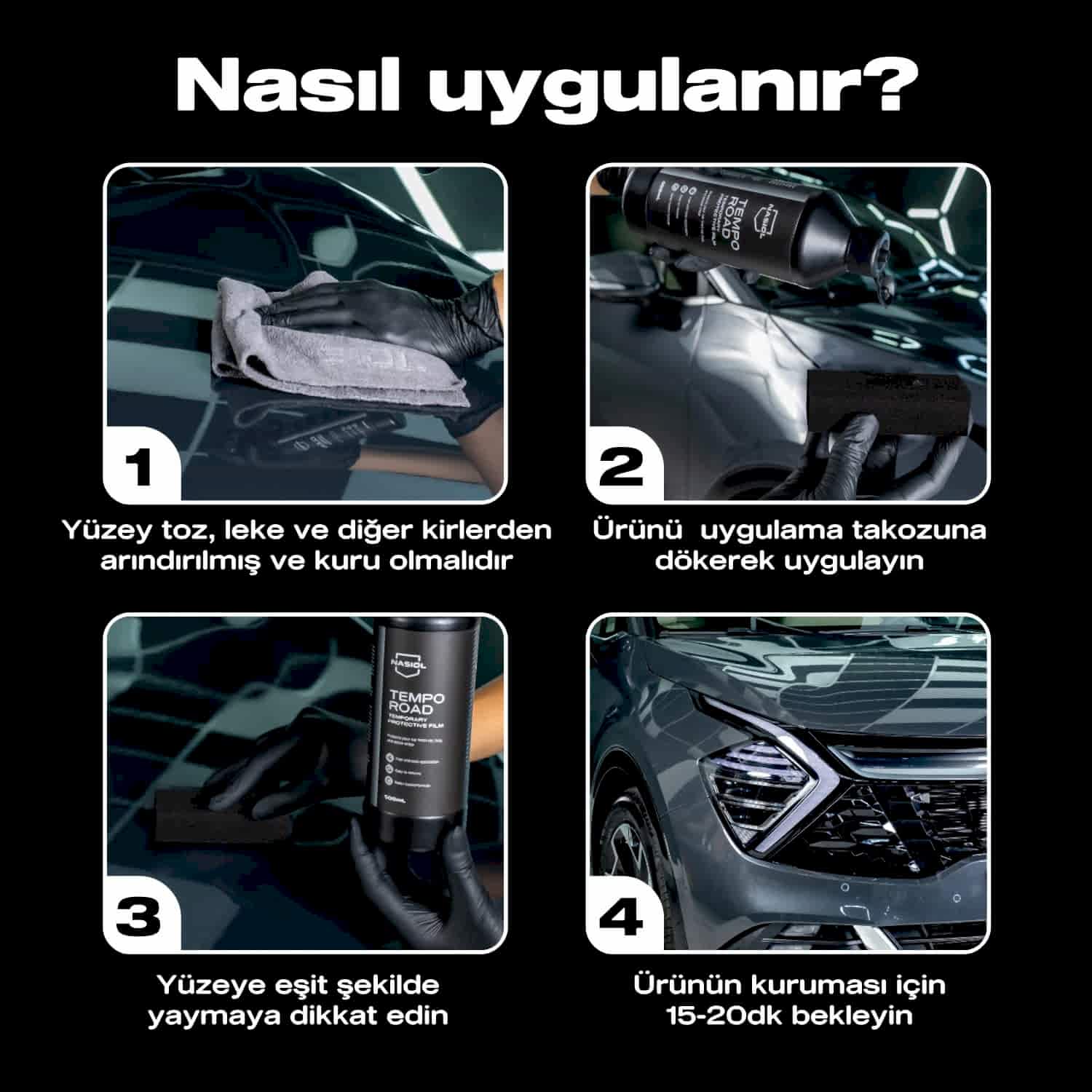 Nasiol TempoRoad Geçici Araç ve Boya Koruyucu Film-500 mL-Boya Koruma Filmi, Leke Önleme, Detailing, Off-Road Araç Yüzeyi Koruyucu, Su Bazlı Leke Tutmaz Film