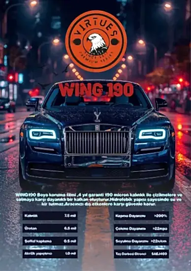 Virtues Araç Boya Koruma Filmi 190 Micron TPU